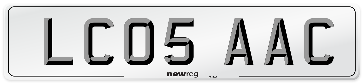 LC05 AAC Number Plate from New Reg